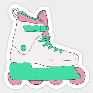 Roller Skate Roller Blade 90s Aesthetic Nostalgia Minimalist Sticker